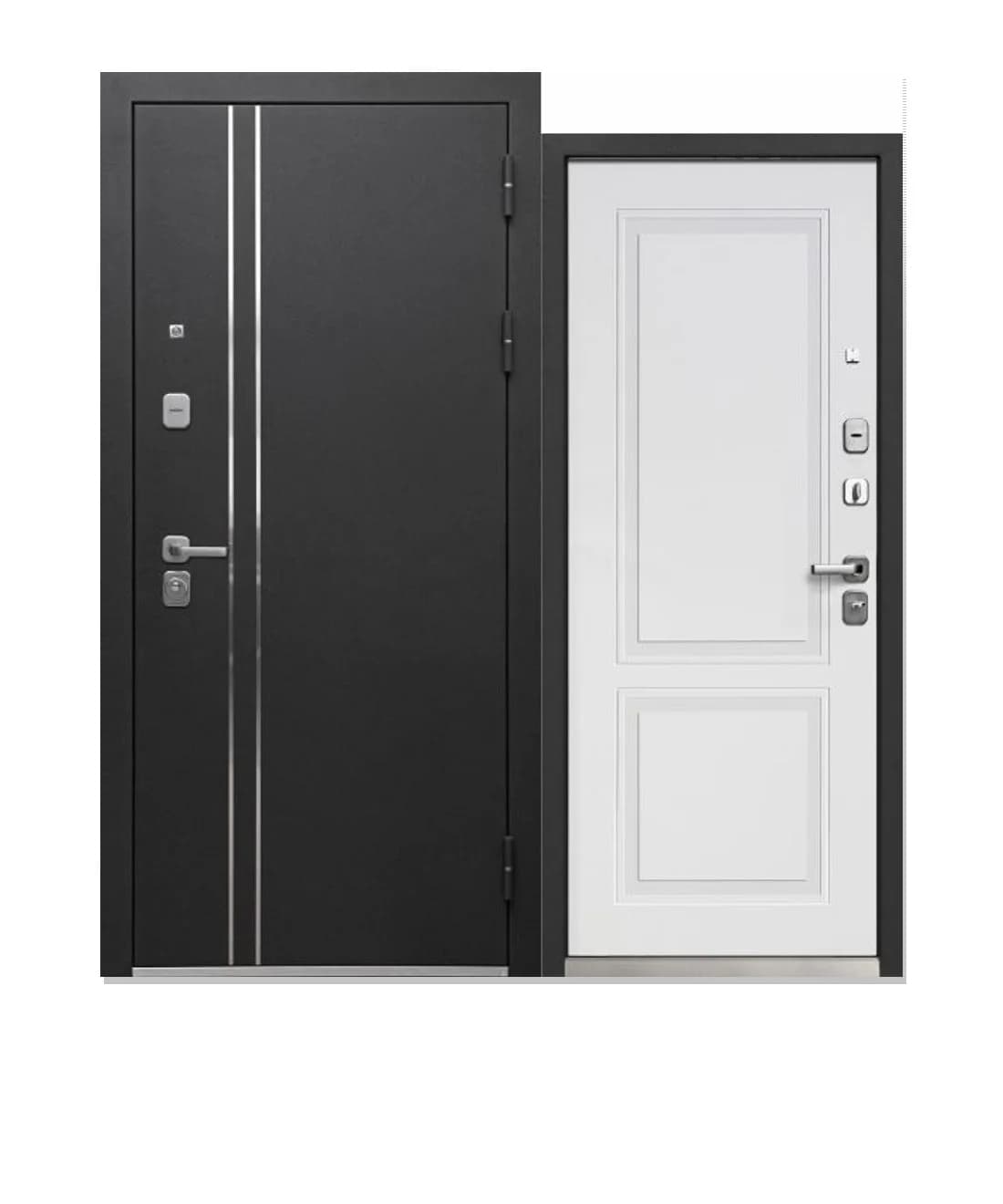 Входная дверь Luxor Букле черный эмалит белый